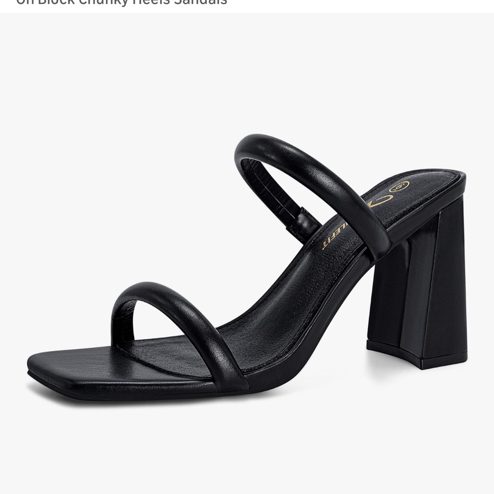 Chic Black Strappy Block Heel Sandals
